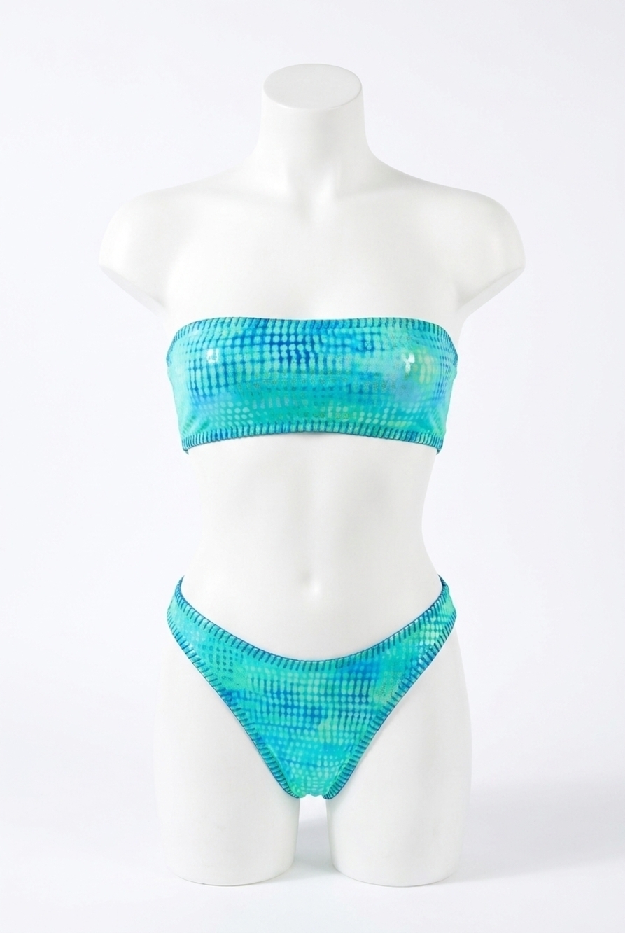 NEW KULANI KINIS lace stitch high leg bikini bottom in summer seas